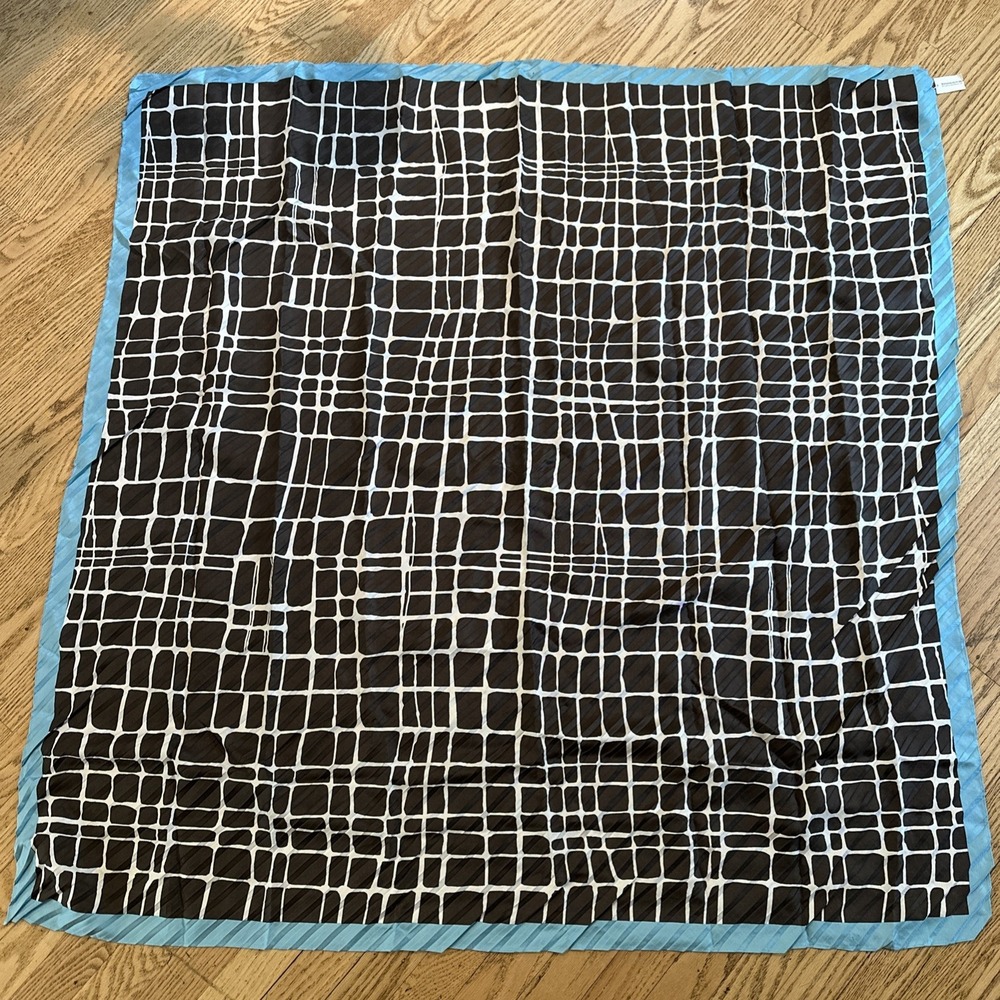 NWT Banana Republic Abstract Silk Large Square Scarf Brown Blue 42 X 42 In Shawl